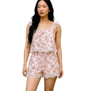 Rachel Ashwell Womens Small Romantic Coquette Floral Cottagecore Pajama Set NEW